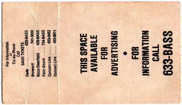 Kiss & Ted Nugent 1988 Ticket Stub, back.
