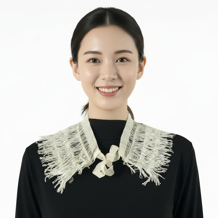 1930 Depression-Era Lace Fringe Shawl Collar