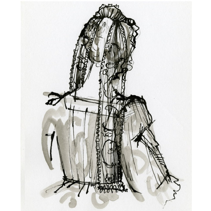 Lace lappet illustration.