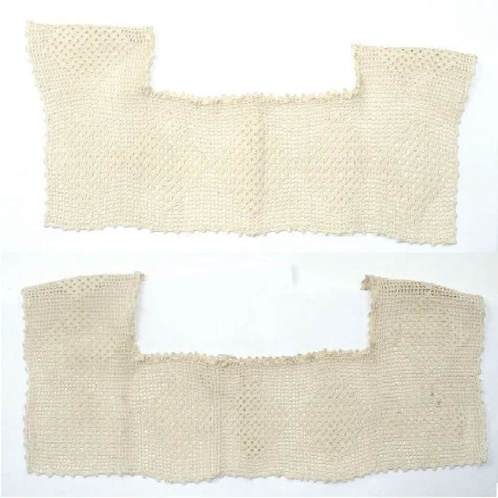 1916-1920s Vintage Crochet Lace Yoke Collar For Lingerie, front and back interior