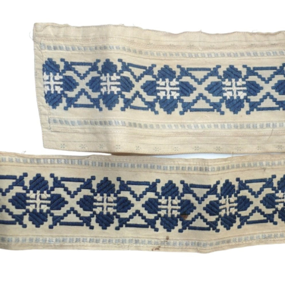 Zmijanje Embroidery Trim from 19th-Century Bosnian Men’s Folk Shirt.