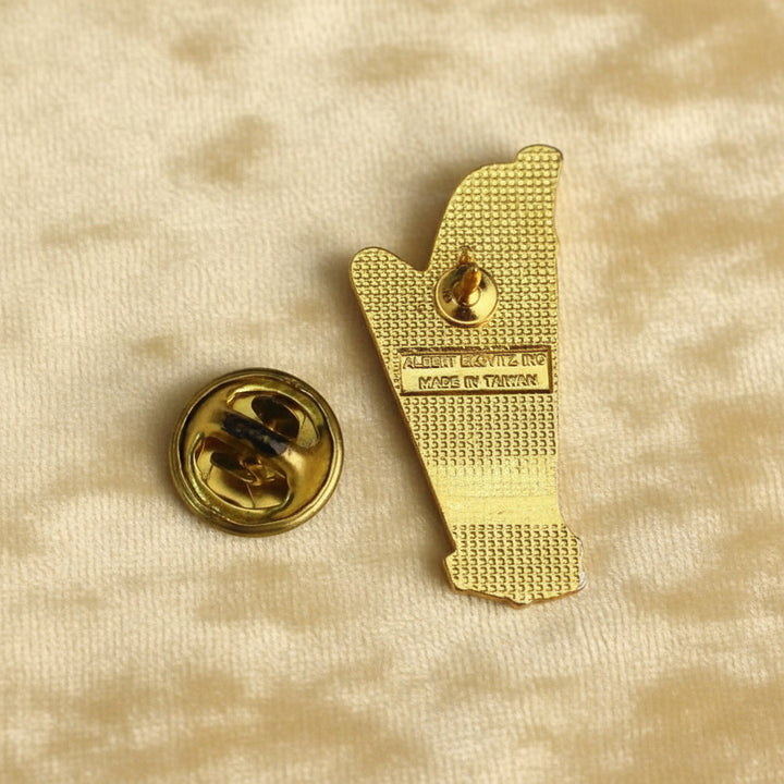 1980 Flair Enameled Harp Lapel Pin by Albert Eloviz.
