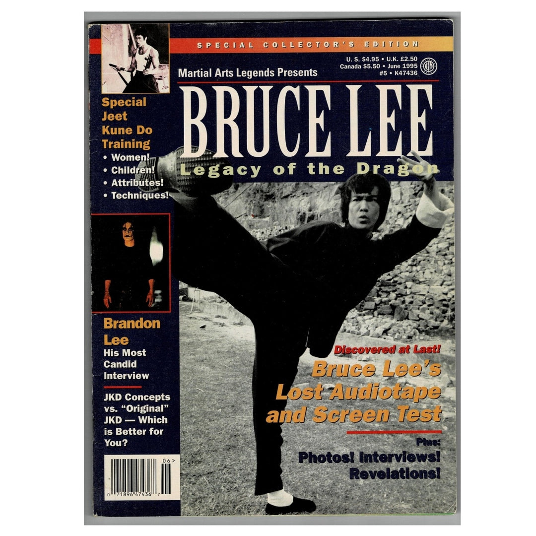 Vintage magazine Martial Arts Legends Presents Bruce Lee Jun 1995 with shite background.