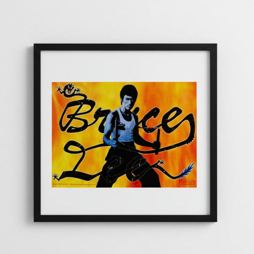 Framed vintage Bruce Lee Centerfold Poster.