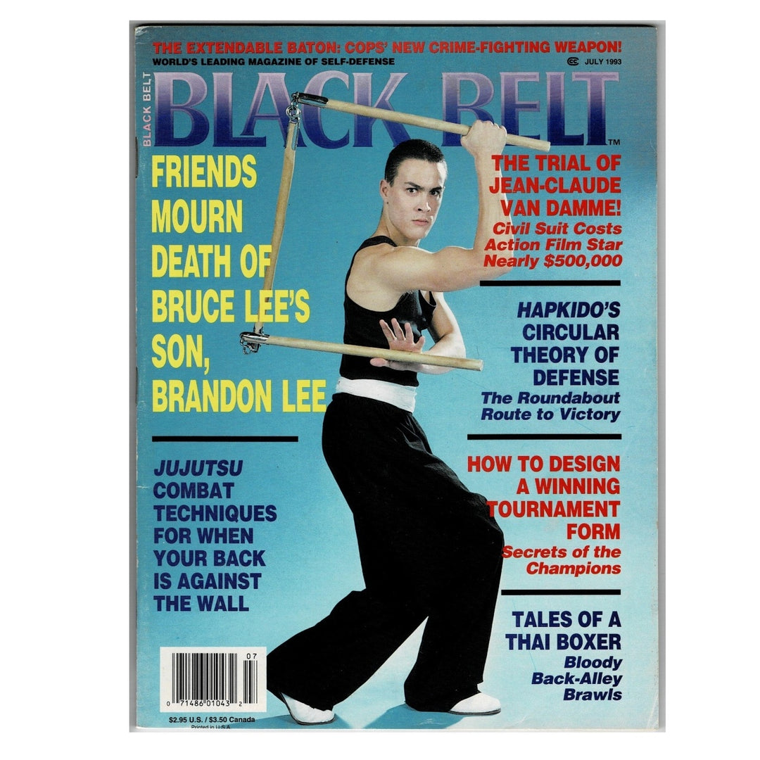 Black Belt Magazine Brandon Lee Cover July 1993 on white background.