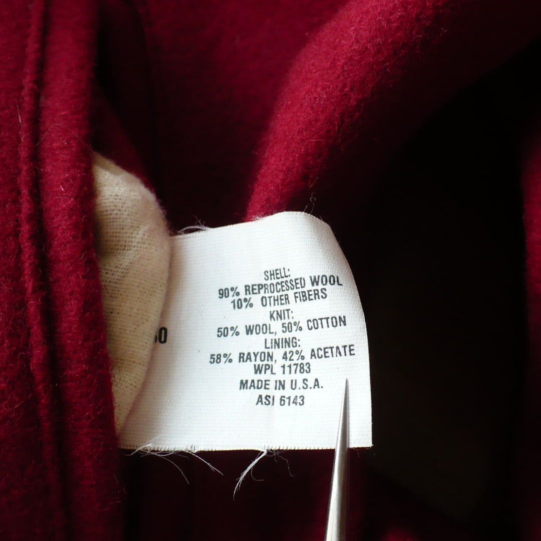 1980s Vintage Men's Red Wool Workwear Varsity Jacket Small.