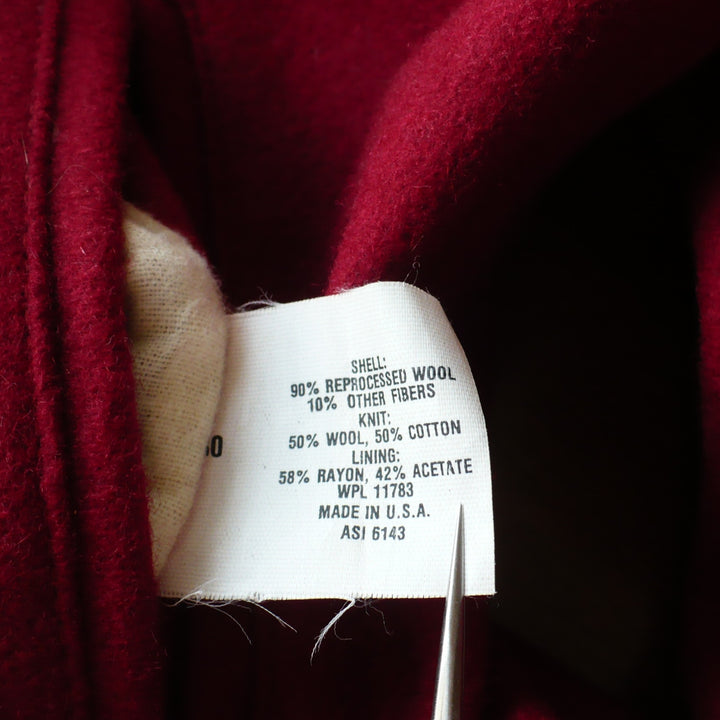 1980s Vintage Men's Red Wool Workwear Varsity Jacket Small.