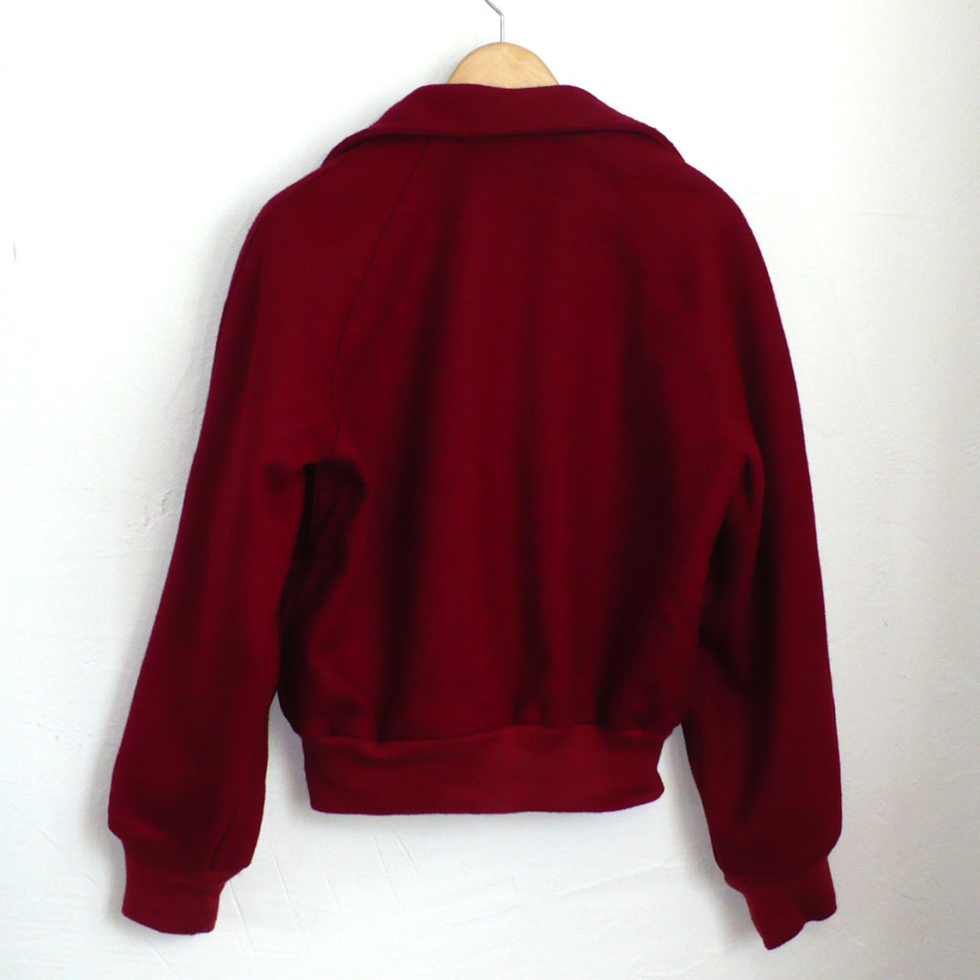 1980s Vintage Men's Red Wool Workwear Varsity Jacket Small.