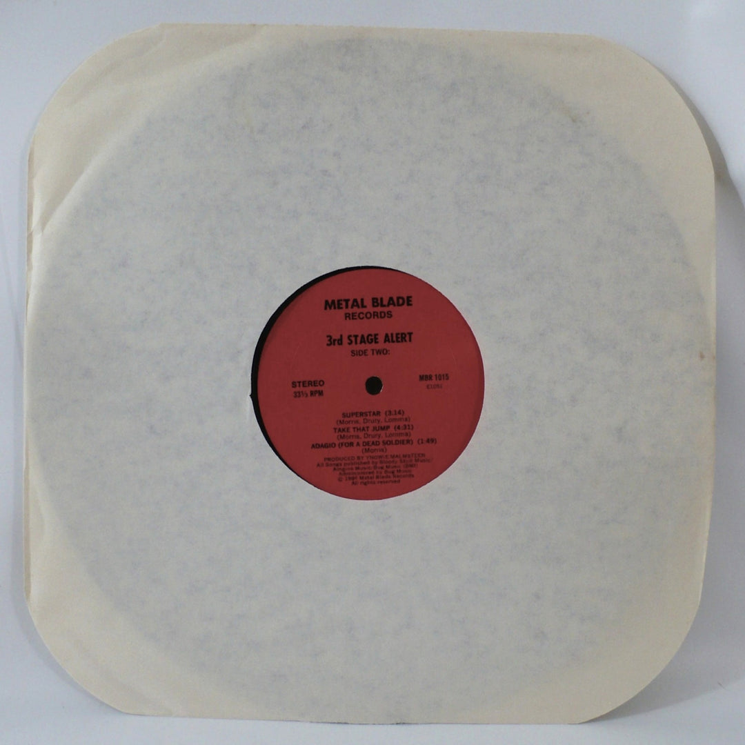3rd Stage Alert 1984 12" Vintage Vinyl Record Yngwie Malmsteen front of sleeve.