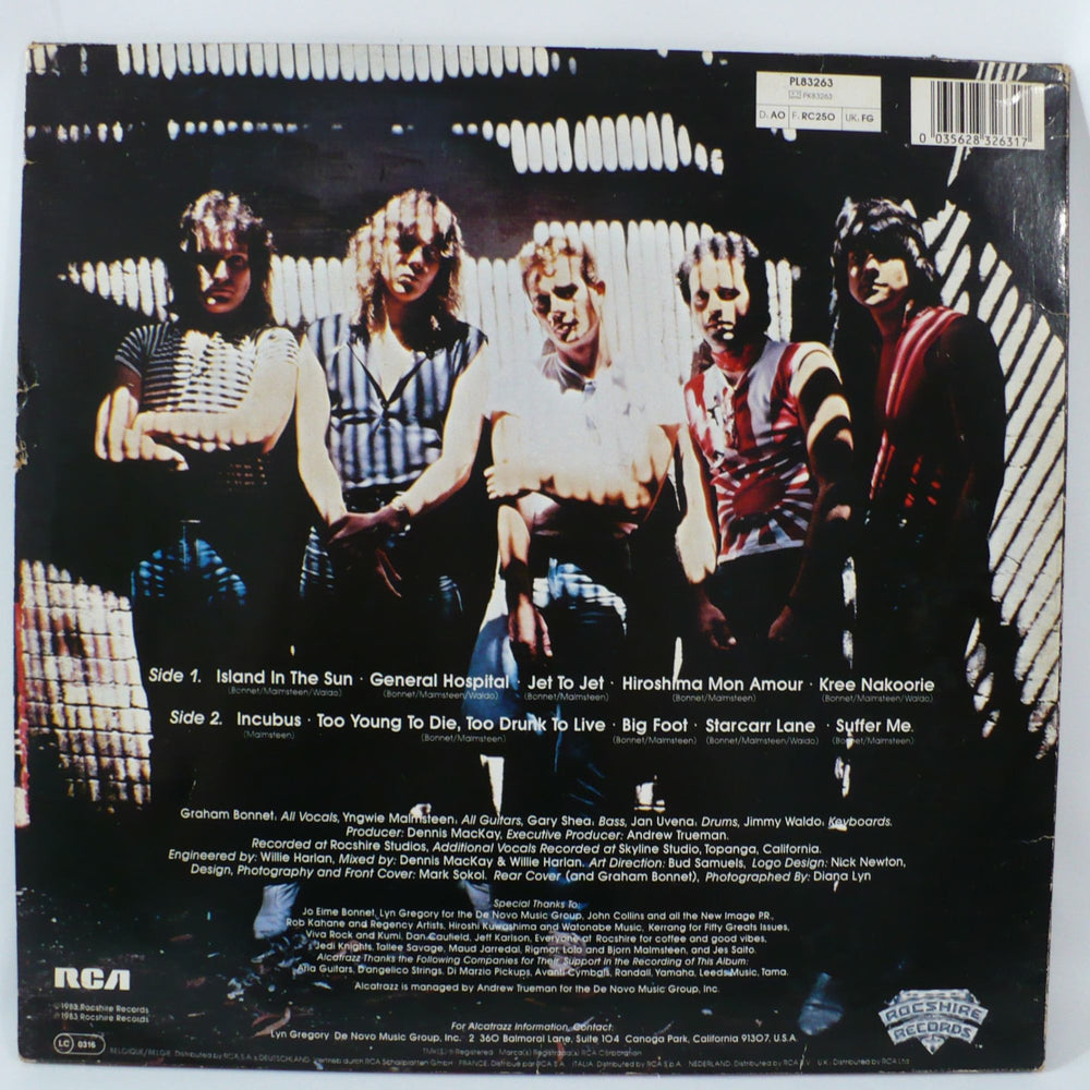 Alcatrazz No Parole From Rock 'n' Roll 1983 Vback cover..