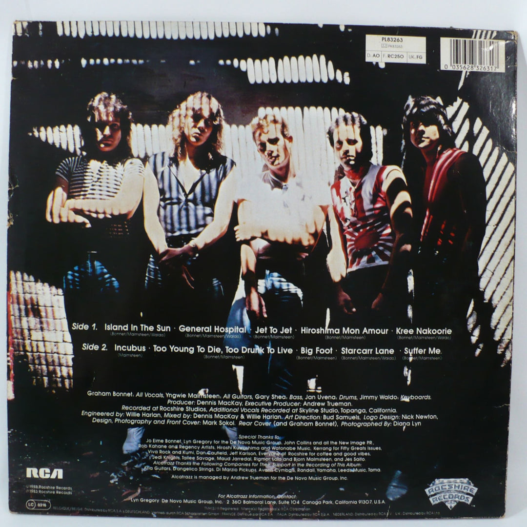 Alcatrazz No Parole From Rock 'n' Roll 1983 Vback cover..