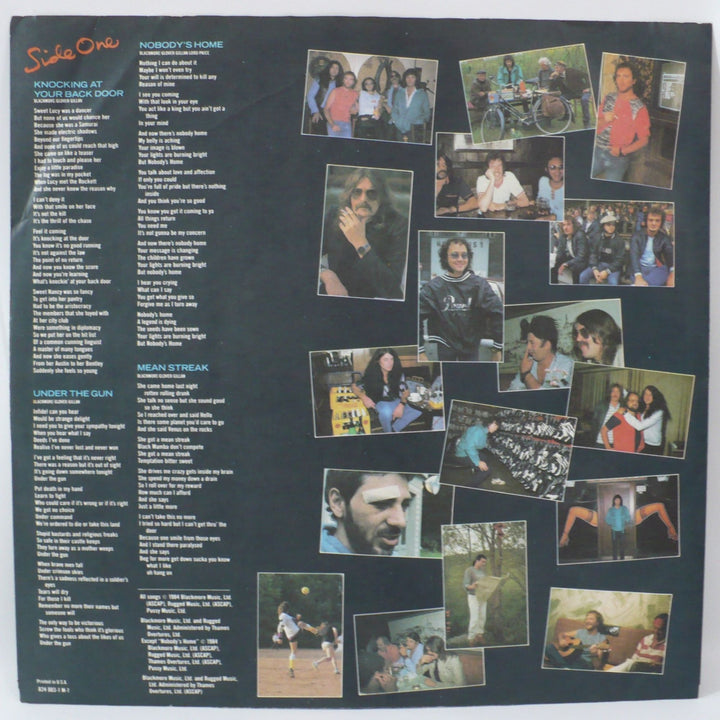 Deep Purple Perfect Strangers 1984 lyrics on sleeve.