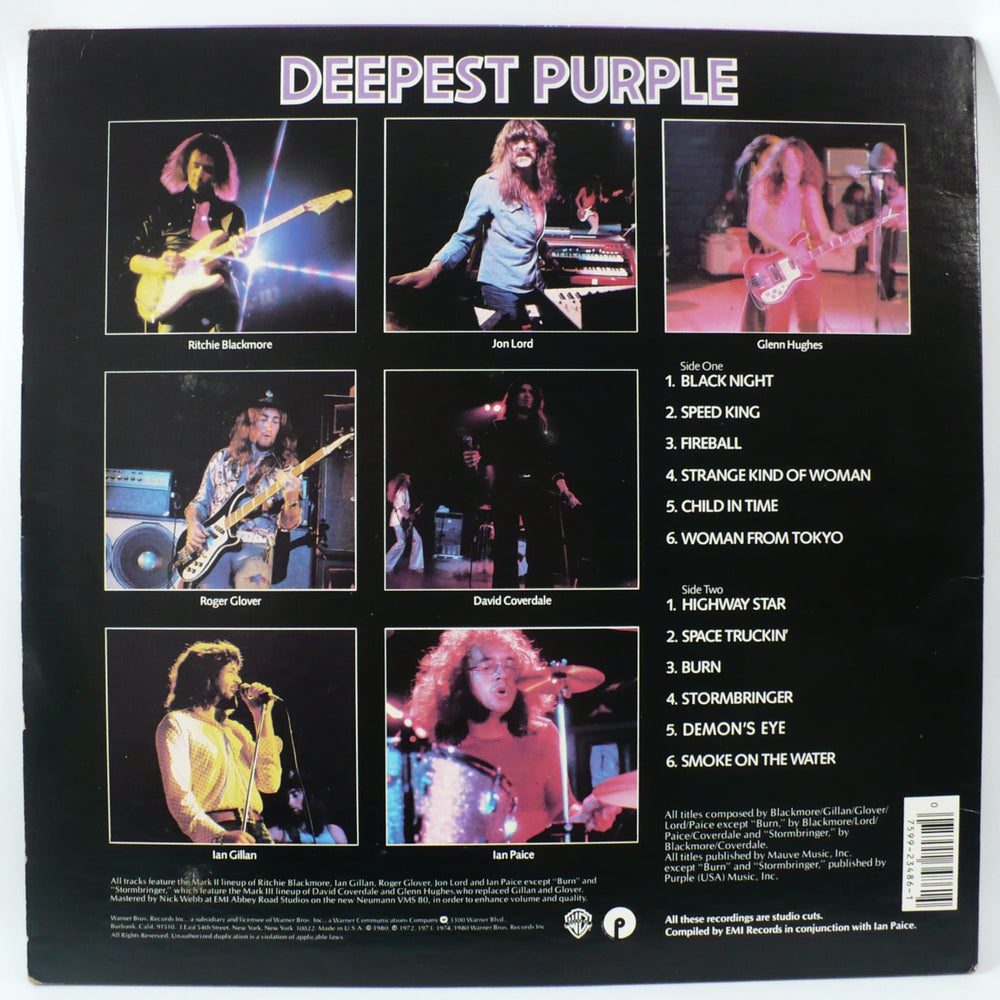 Deepest Purple : The Very Best of Deep Purple 1980 back cover.