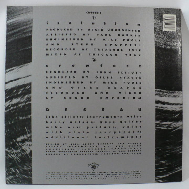 Dessau Isolation 1988 Vintage Vinyl back cover.