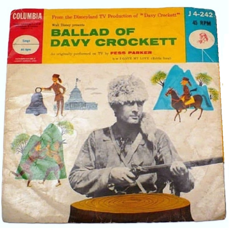 Disney Ballad of Davy Crockett 1955 Vintage Record.