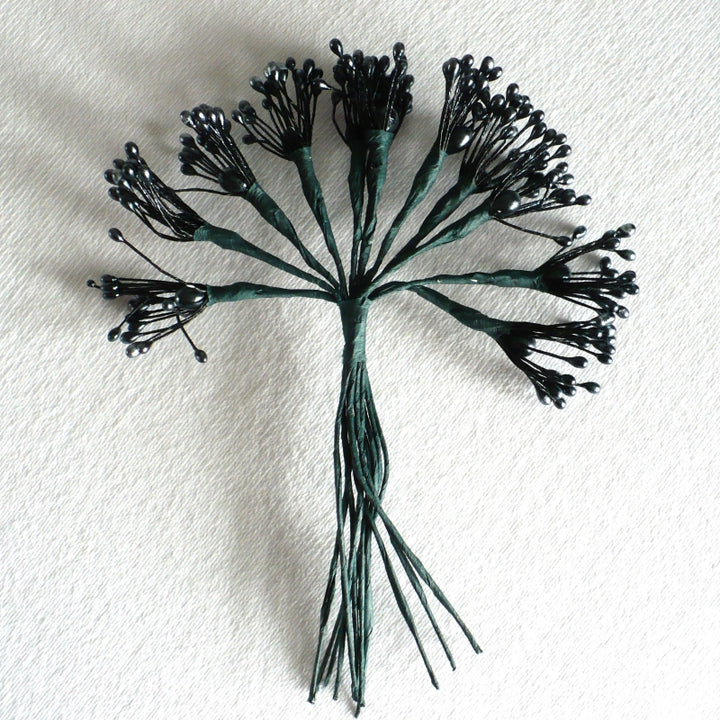 1930s Vintage Black Amethyst Millinery Pips Stamens