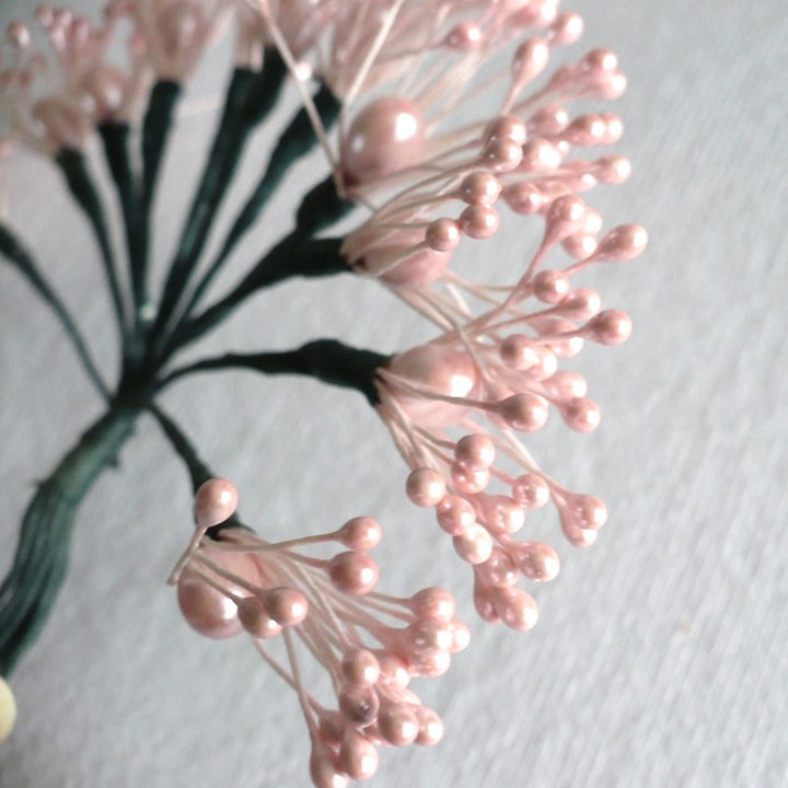 1930s Vintage Tea Rose Pink Millinery Pips Stamens.