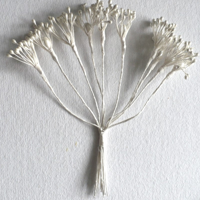 1960s Vintage Bright White Pips Stamens Millinery Supply