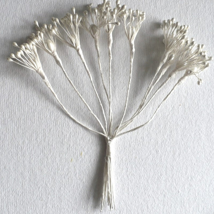 1960s Vintage Bright White Pips Stamens Millinery Supply