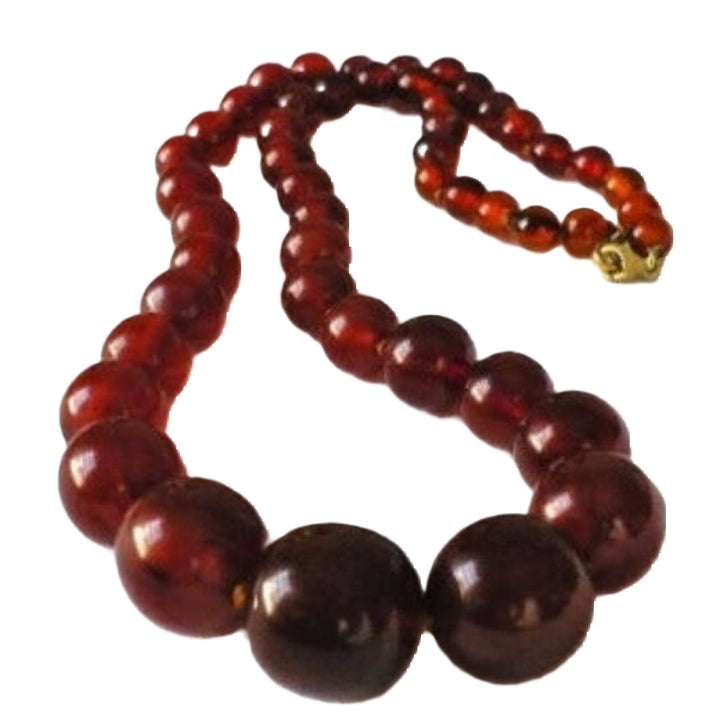 1970s Vintage Simulated Amber Chunky Beaded Necklace