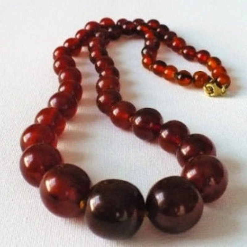 1970s Vintage Simulated Amber Chunky Beaded Necklace