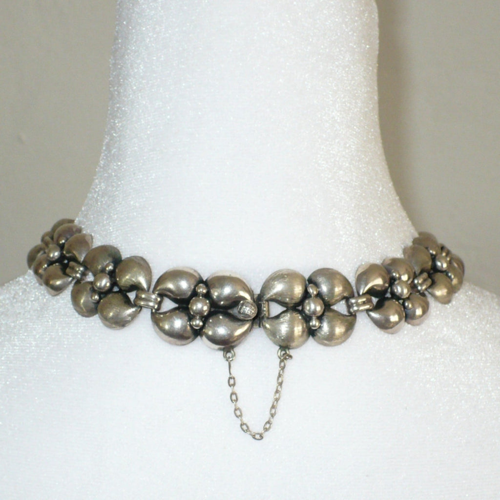 1950s 900 Silver Modernist Necklace 17" - Industria Argentina