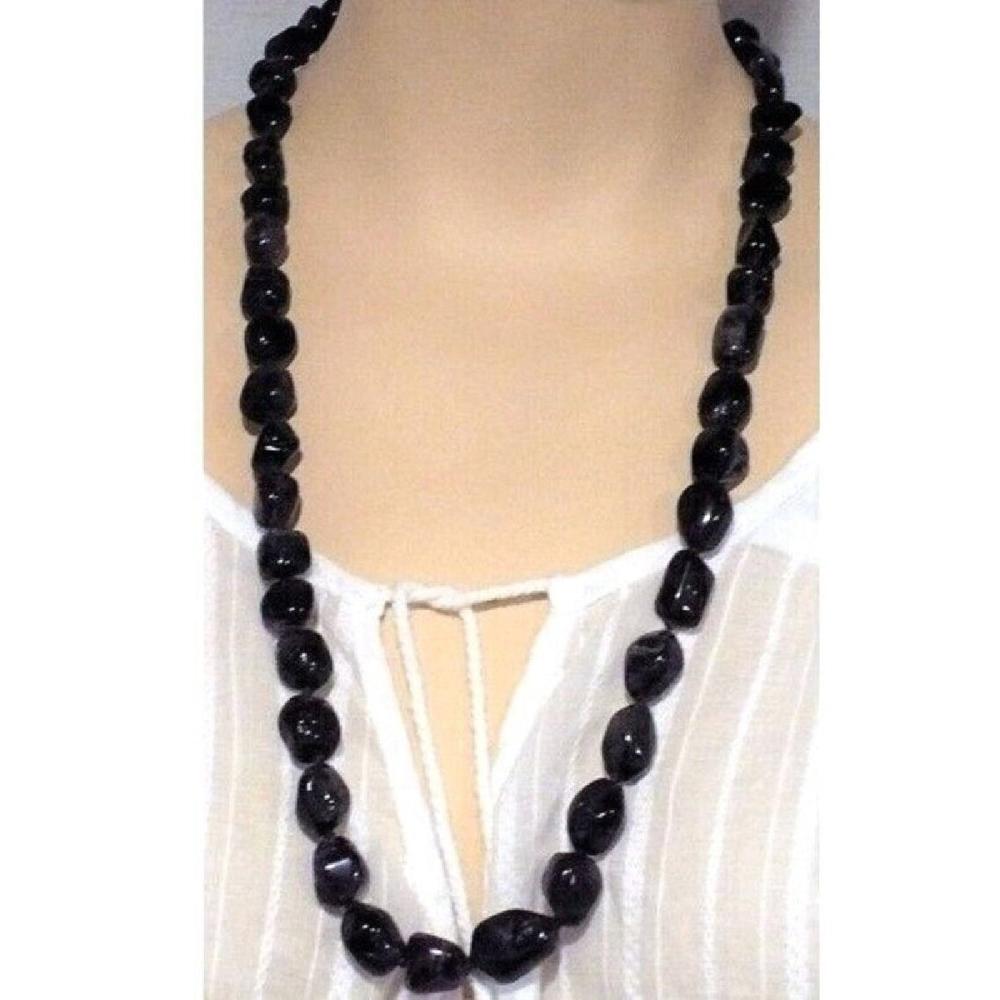 Iolite nugget bead necklace.