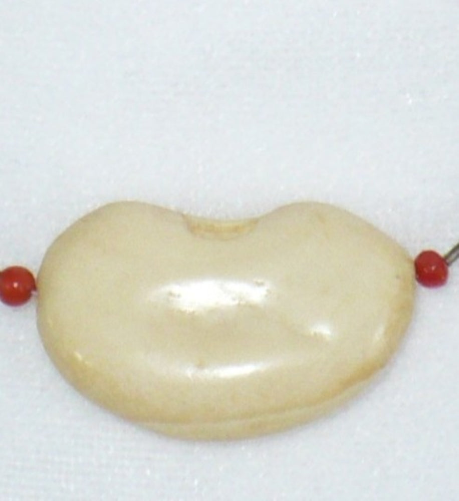 1960s Vintage Native Orange Coral Tagua Necklace.