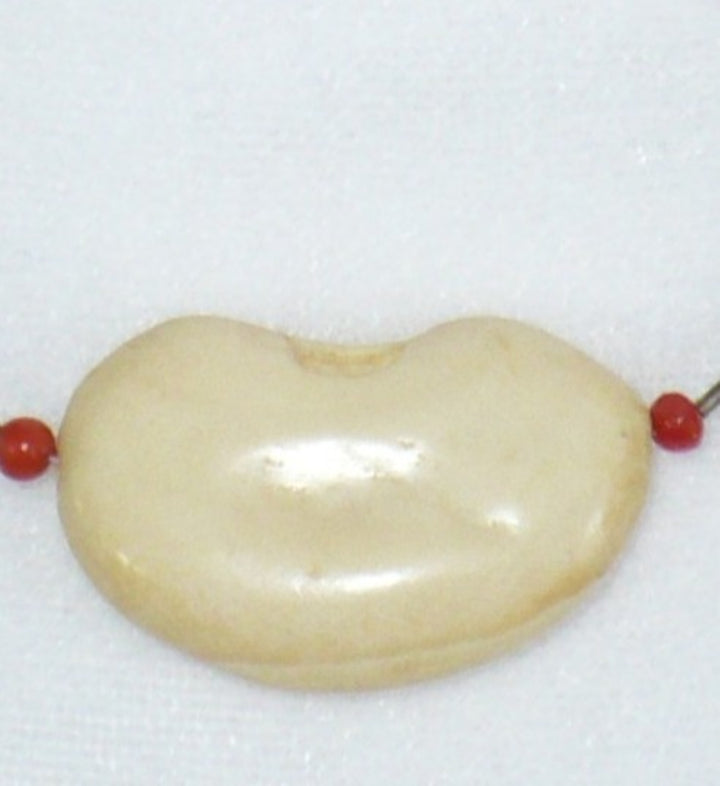 1960s Vintage Native Orange Coral Tagua Necklace.