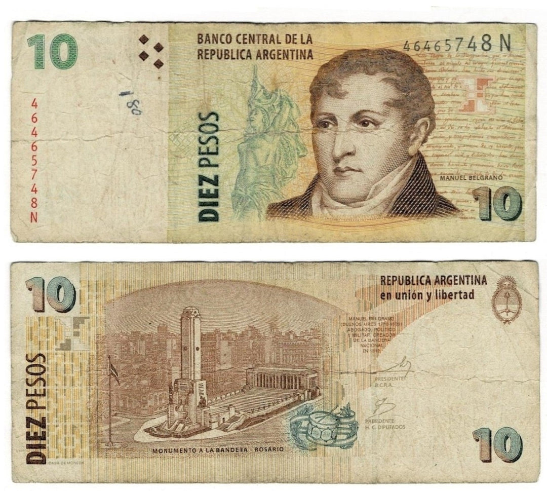 Argentina 10 Pesos 2003-2012 P 354 