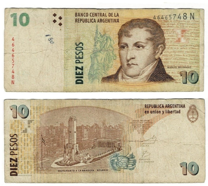 Argentina 10 Pesos 2003-2012 P 354 