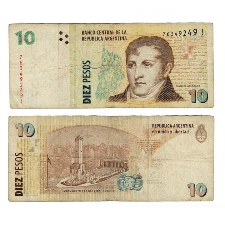 Argentina 10 Pesos 2003-2012 P 354 .