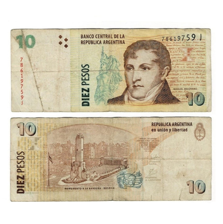 Argentina 10 Pesos 2003-2012 P 354 .
