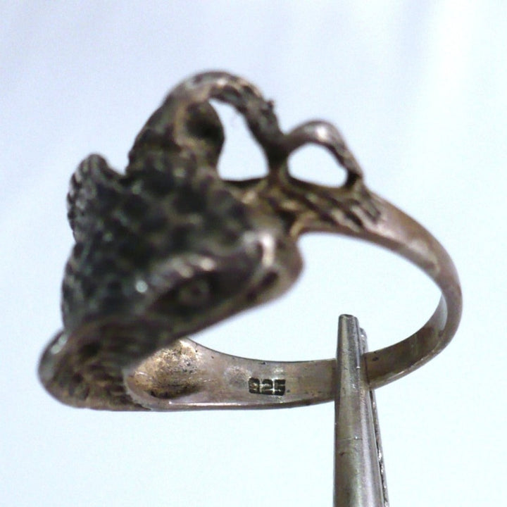 1980s Vintage Coiling Cobra Snake Ring Sterling Silver Size 6.75