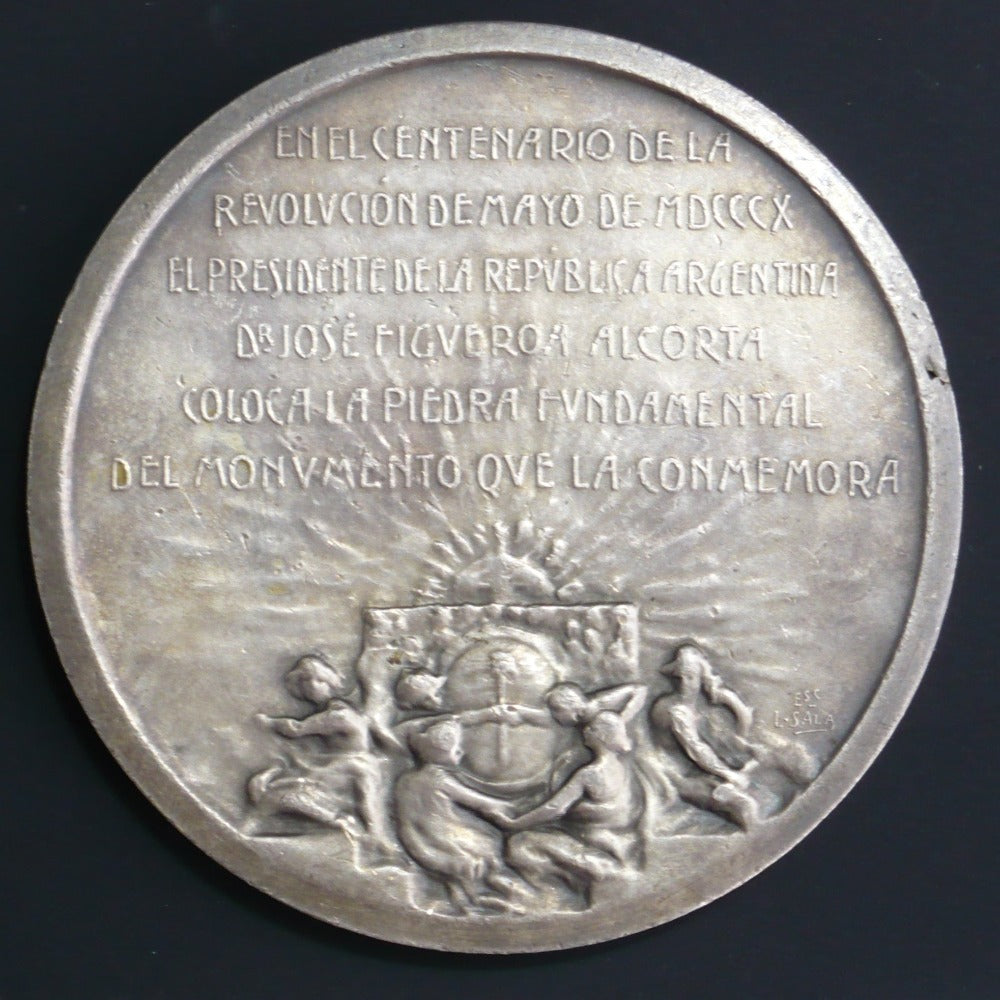 1910 Argentina Revolution Centennial Silver Commemorative Medal Exonumia