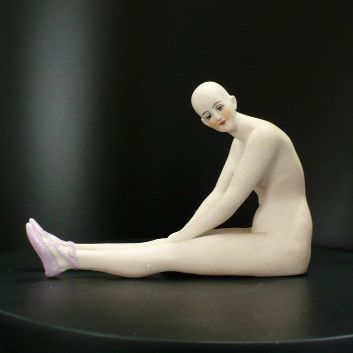 1910 Seated Bathing Beauty Bisque Porcelain Figurine by Galluba Hofmann