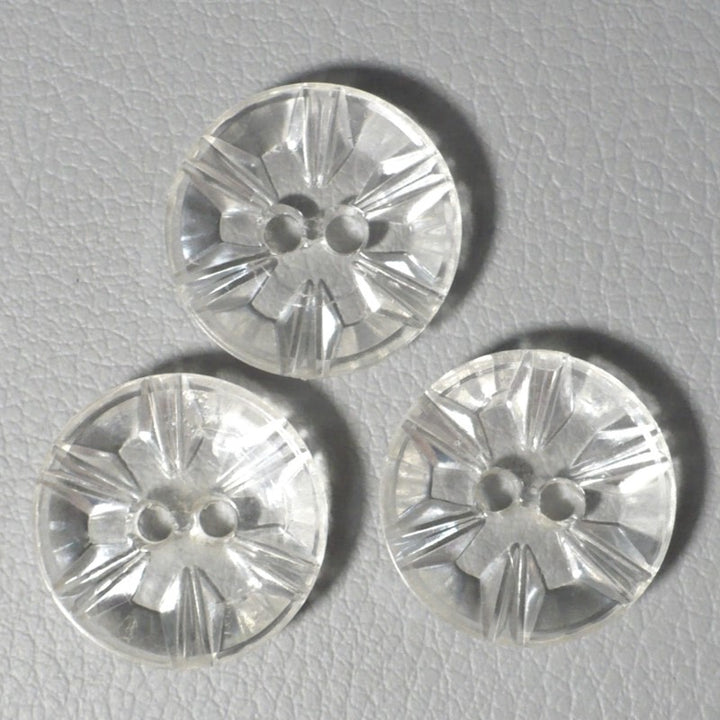 30L Lucite Crystal Two Hole Buttons