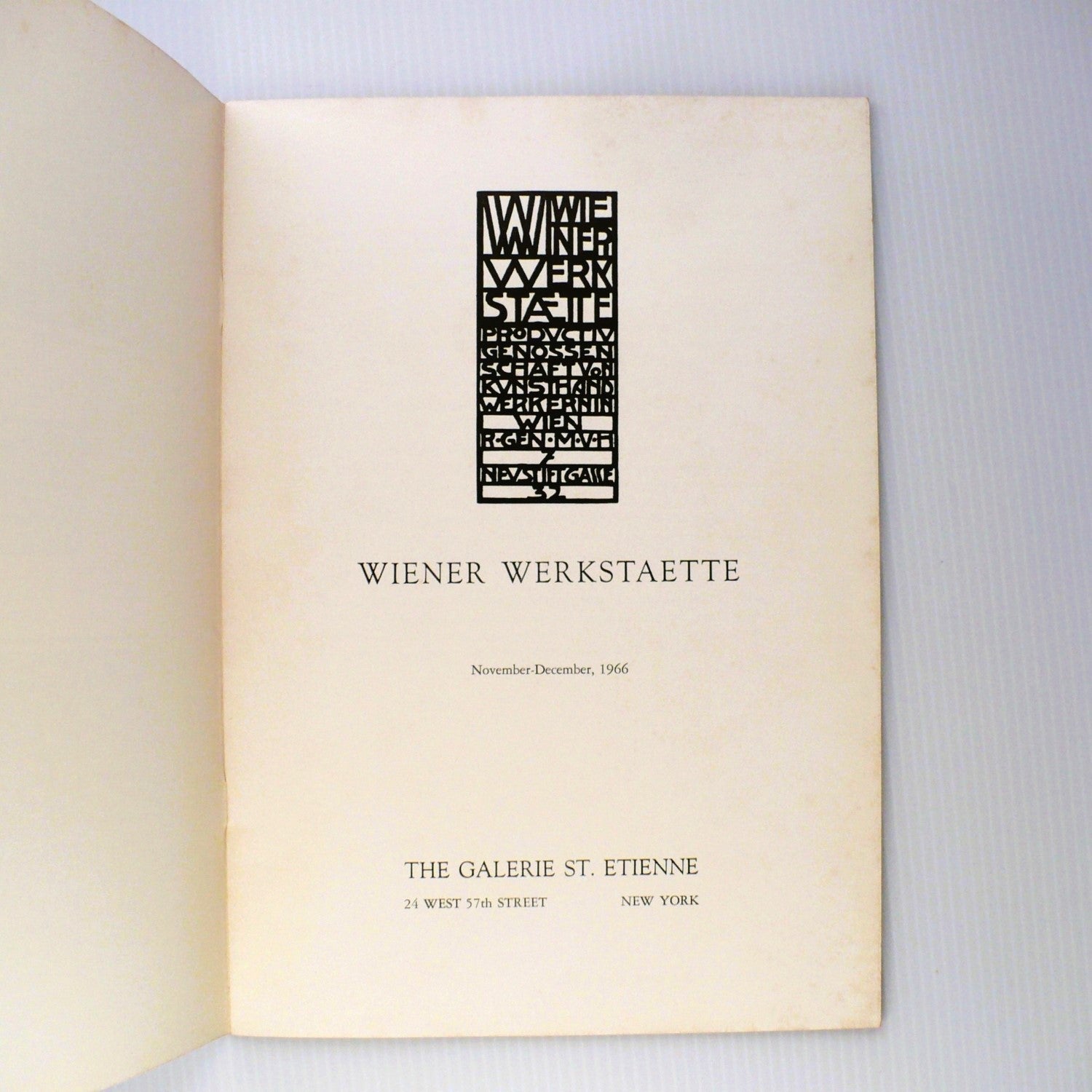Wiener Werkstätte Nov-Dec 1966 Galerie St. Etienne New York