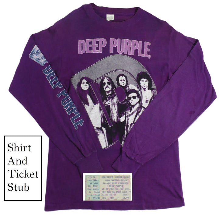Deep Purple Perfect Strangers Tour Shirt & Ticket Combo 1985.