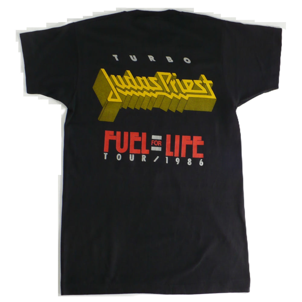 Vintage 1986 Band T-Shirt & Ticket Judas Priest Fuel For Life, back side.