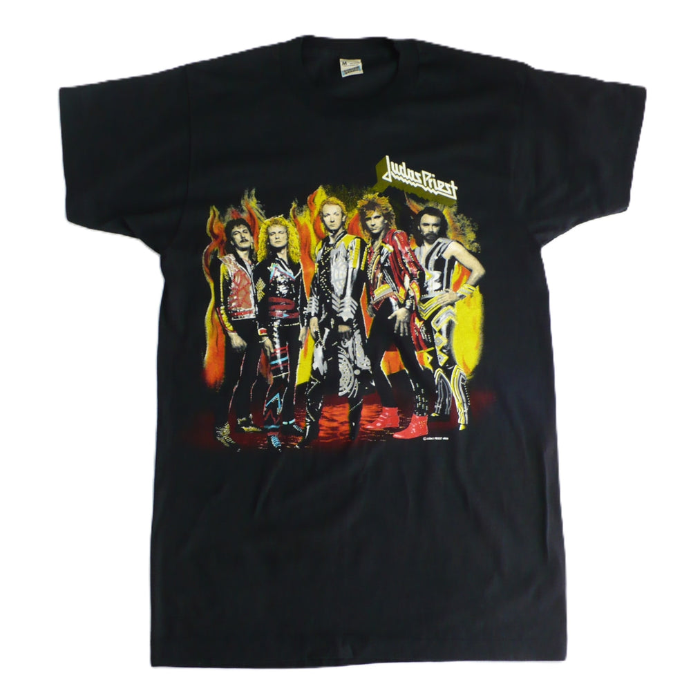 Vintage 1986 Band T-Shirt & Ticket Judas Priest Fuel For Life, front.