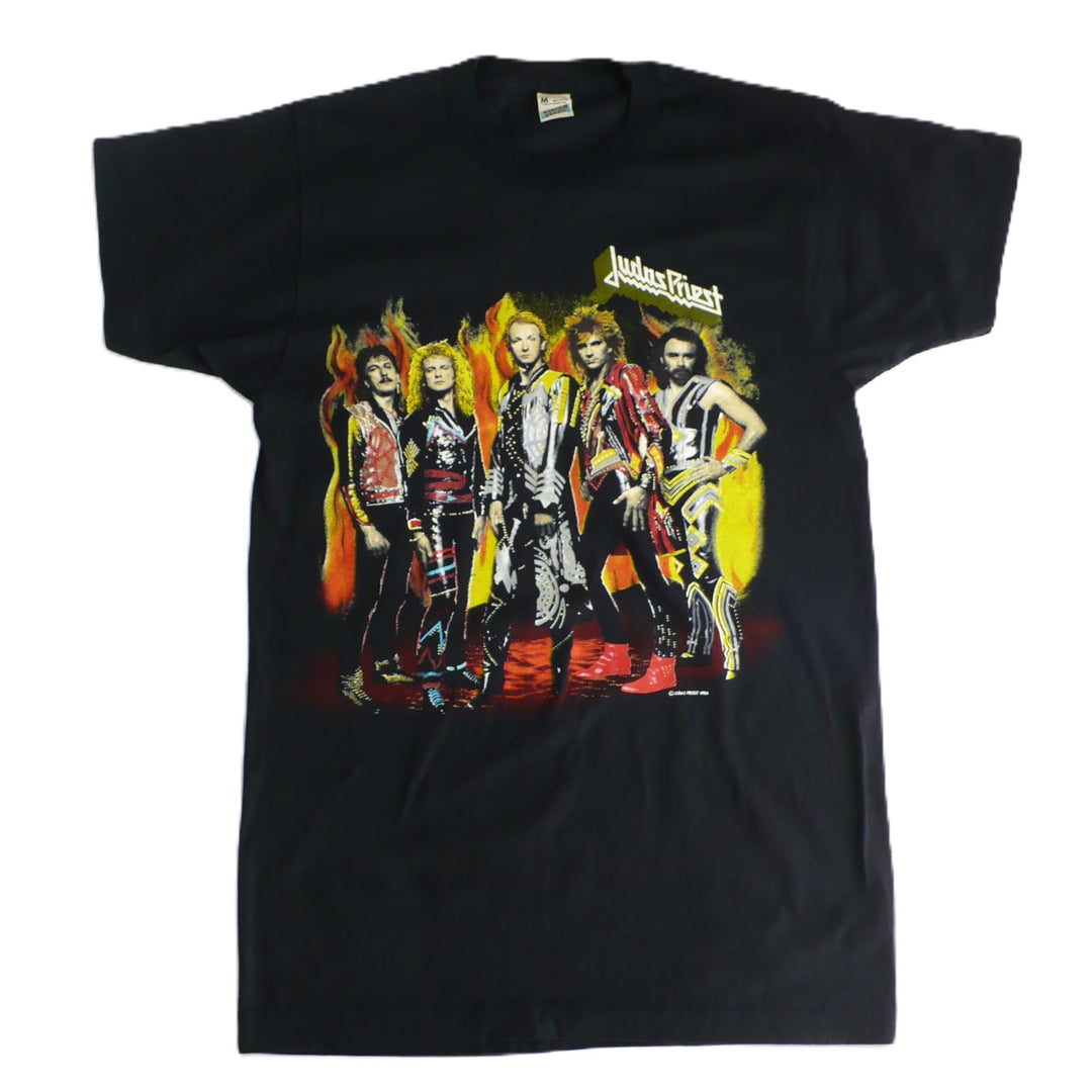 Vintage 1986 Band T-Shirt & Ticket Judas Priest Fuel For Life, front.