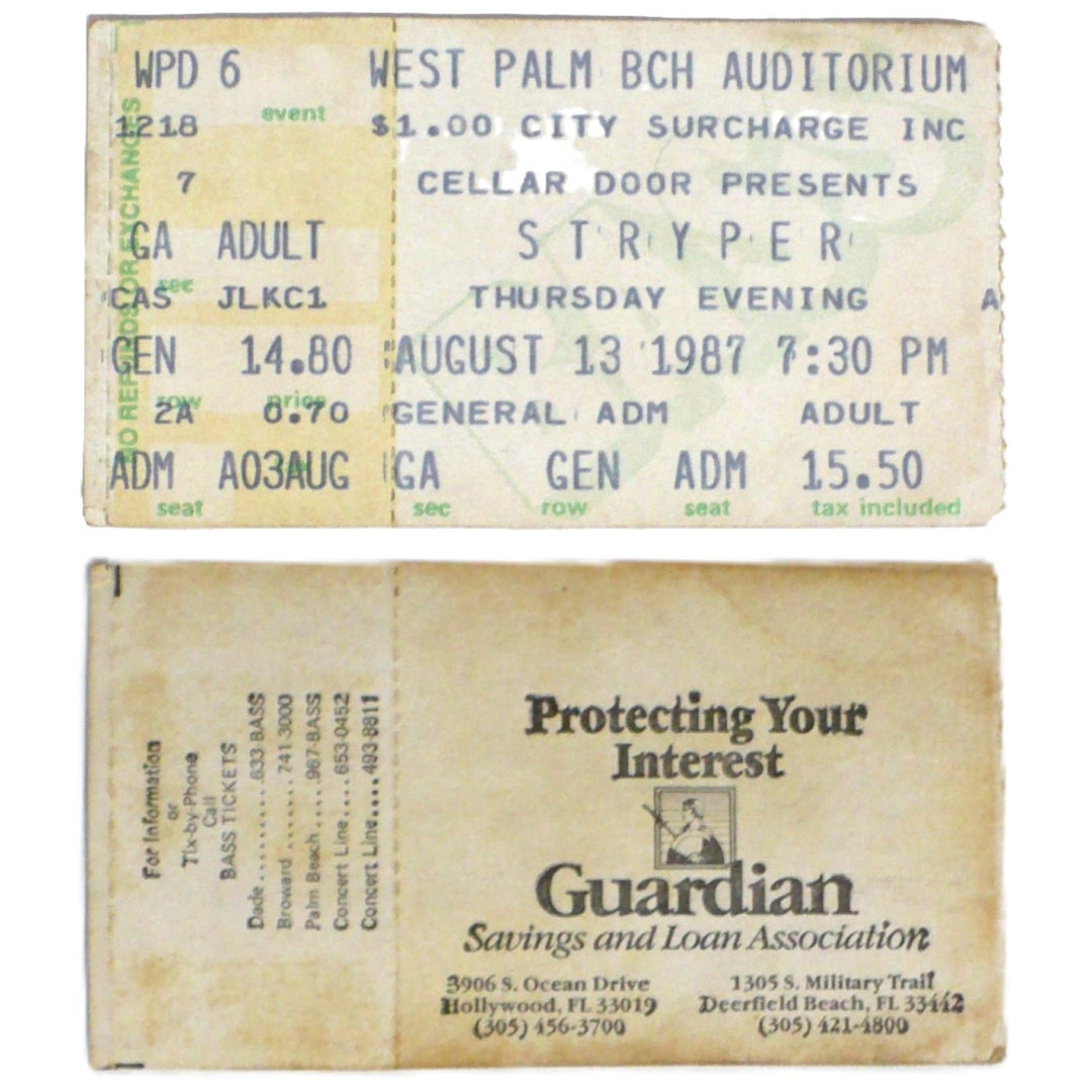TNT Tell No Tales w/Stryper Tour ticket stub shows Stryper as headlining band.