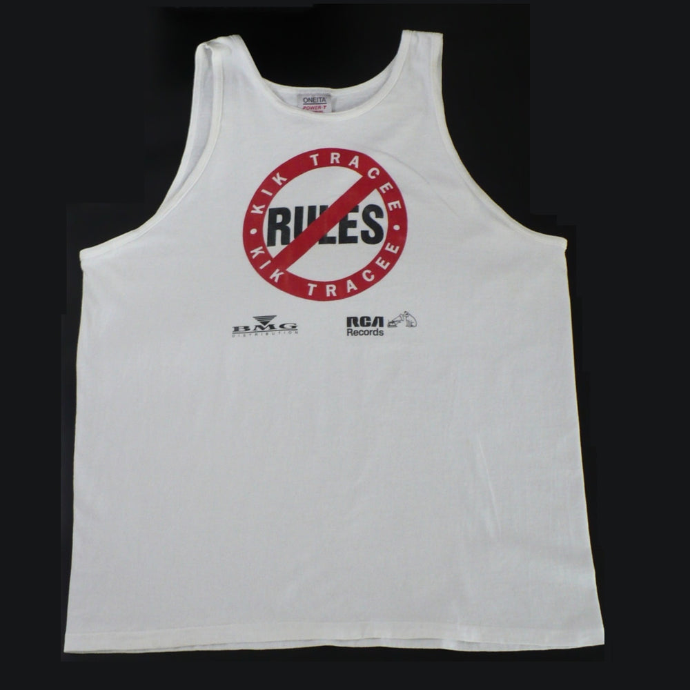 Vintage Kik Tracee No Rules White Tank Shirt.
