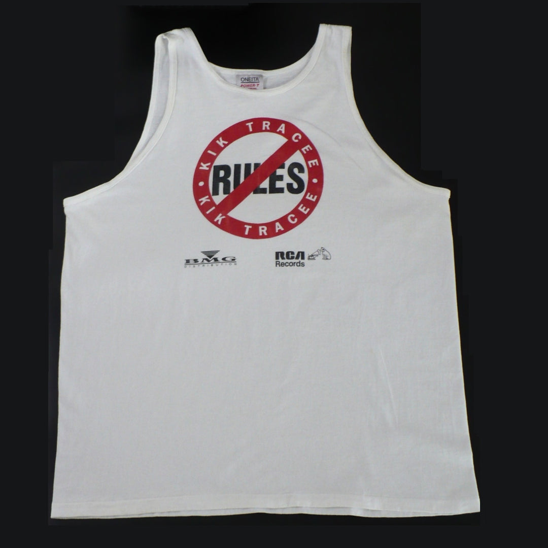 Kik Tracee No Rules White Tank Shirt.