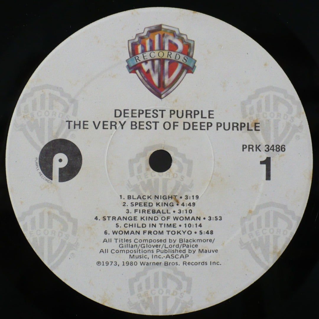 Deepest Purple : The Very Best of Deep Purple 1980 Vinyl Record.