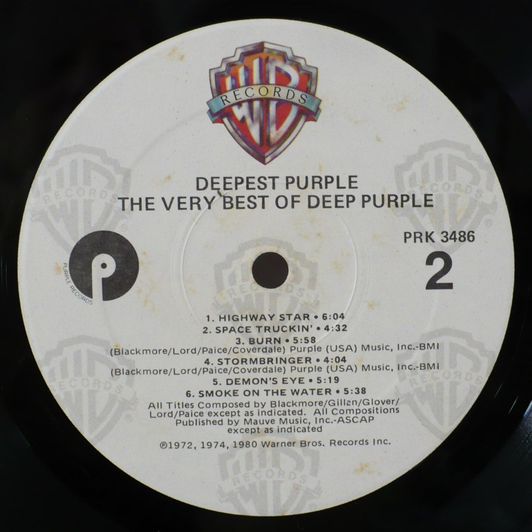 Deepest Purple : The Very Best of Deep Purple 1980 Vinyl Record.