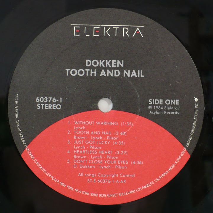 Dokken Tooth and Nail 1984 Vintage Vinyl Record Elektra 9 60376-1.