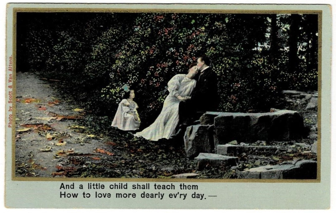 1908 A Child Will Teach Them Family Vintage Postcard
