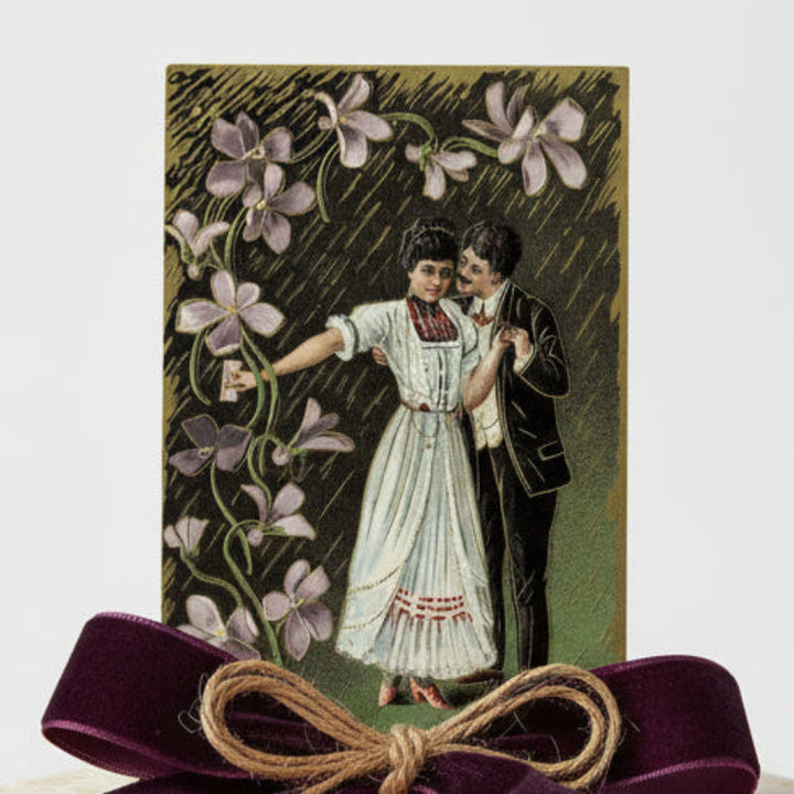 Vintage Valentine romance postcard.